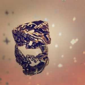 Antique Sterling Silver Panther Ring Size 10